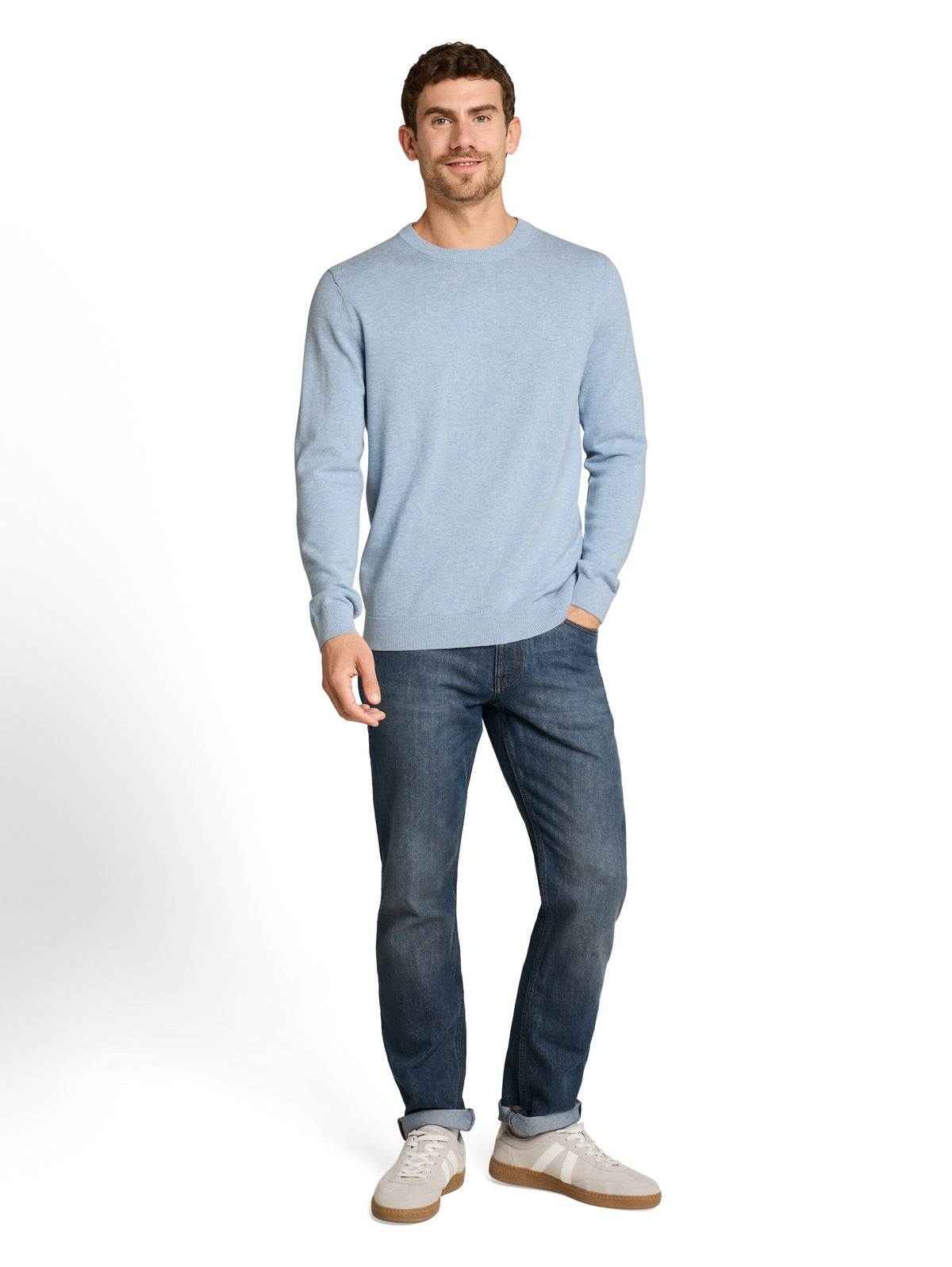 Basic Strickpullover aus Baumwolle
