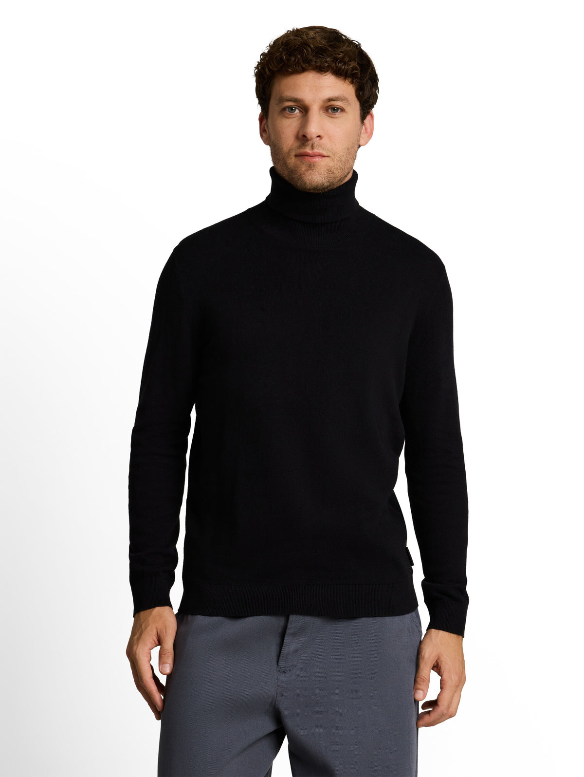Rollkragenpullover mit Kaschmir-Anteil