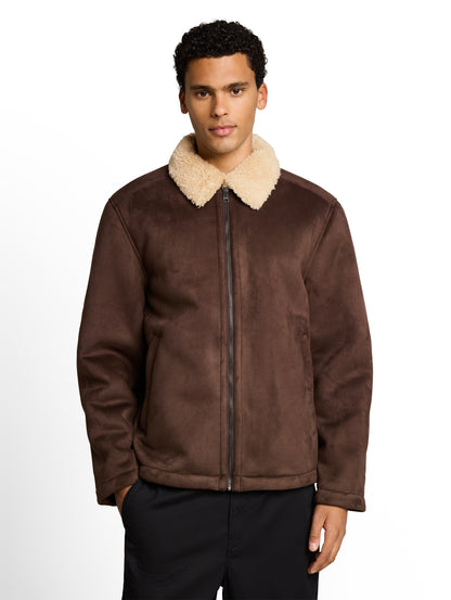 Relaxed Fit Jacke in Wildleder-Optik