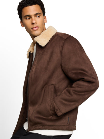Relaxed Fit Jacke in Wildleder-Optik