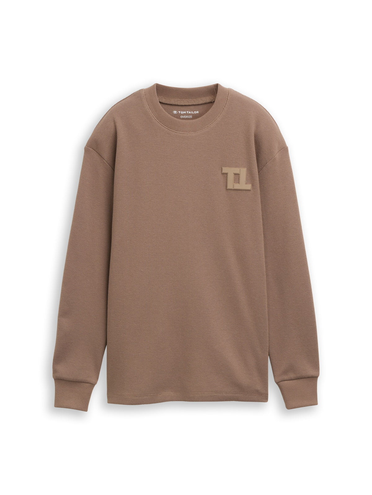 Oversize Langarmshirt mit Waffelstruktur