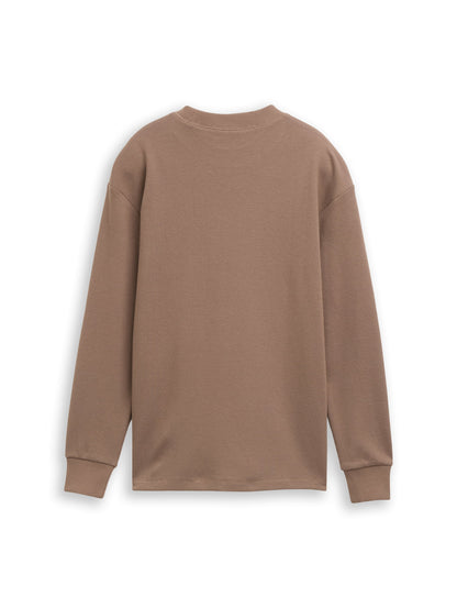 Oversize Langarmshirt mit Waffelstruktur