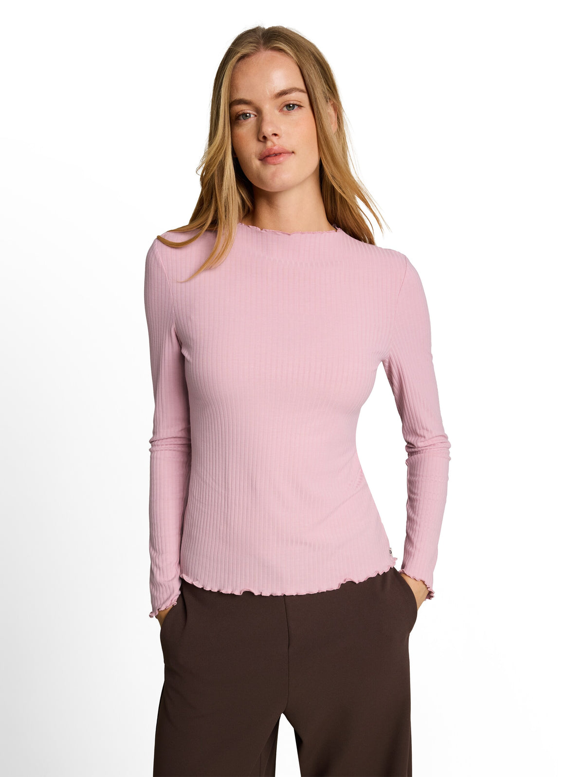 Langarmshirt mit Rippstruktur