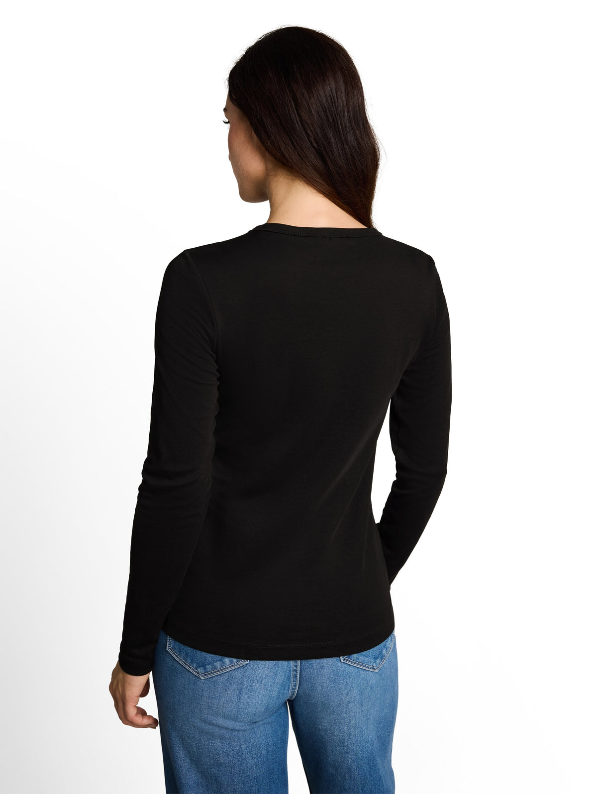 Basic Langarmshirt aus Baumwolle