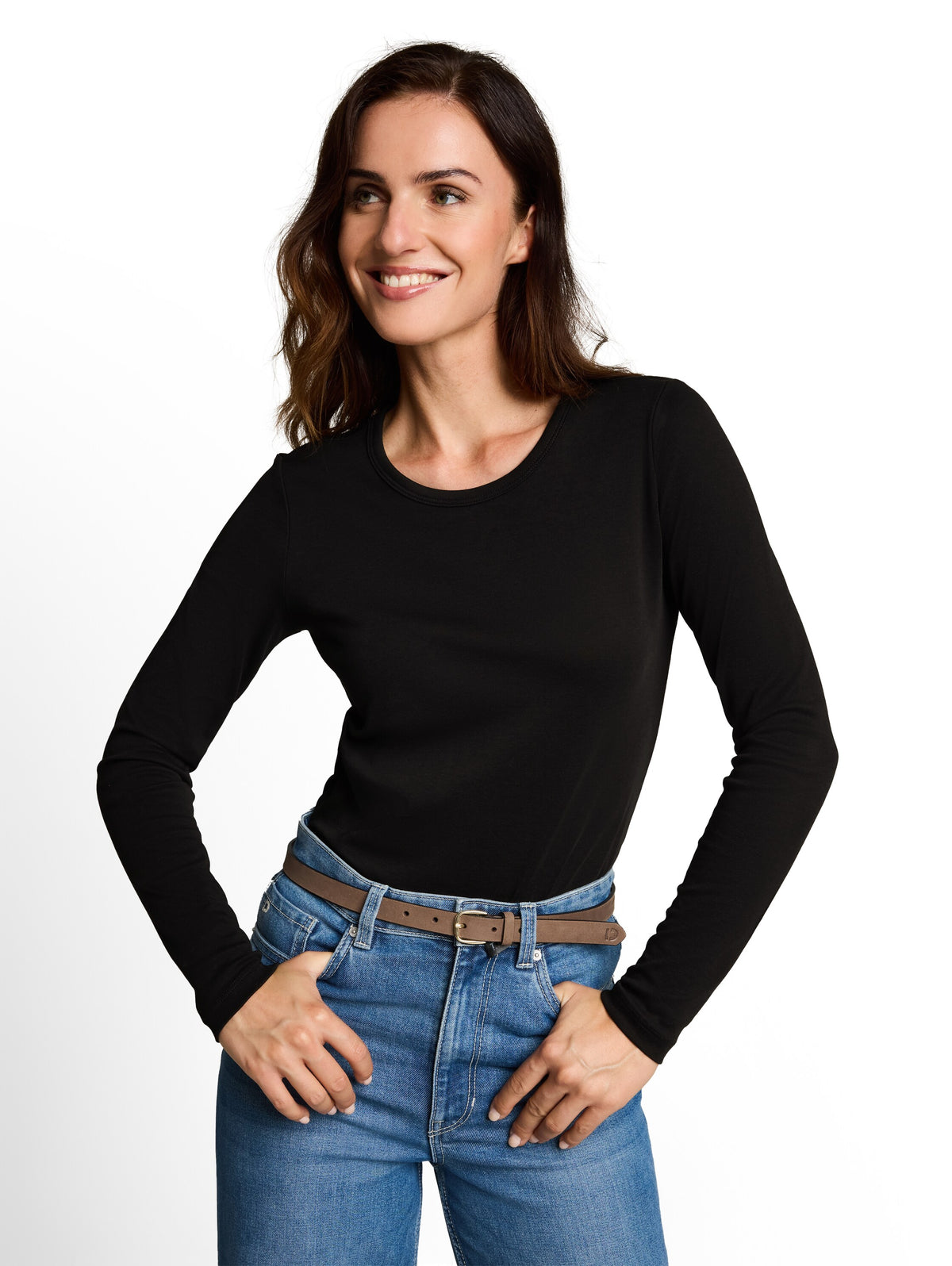Basic Langarmshirt aus Baumwolle