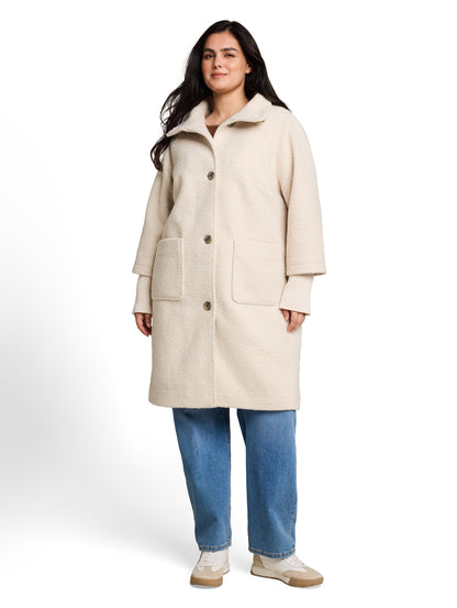 Plus Size - Bouclé Mantel im 2-in-1-Look