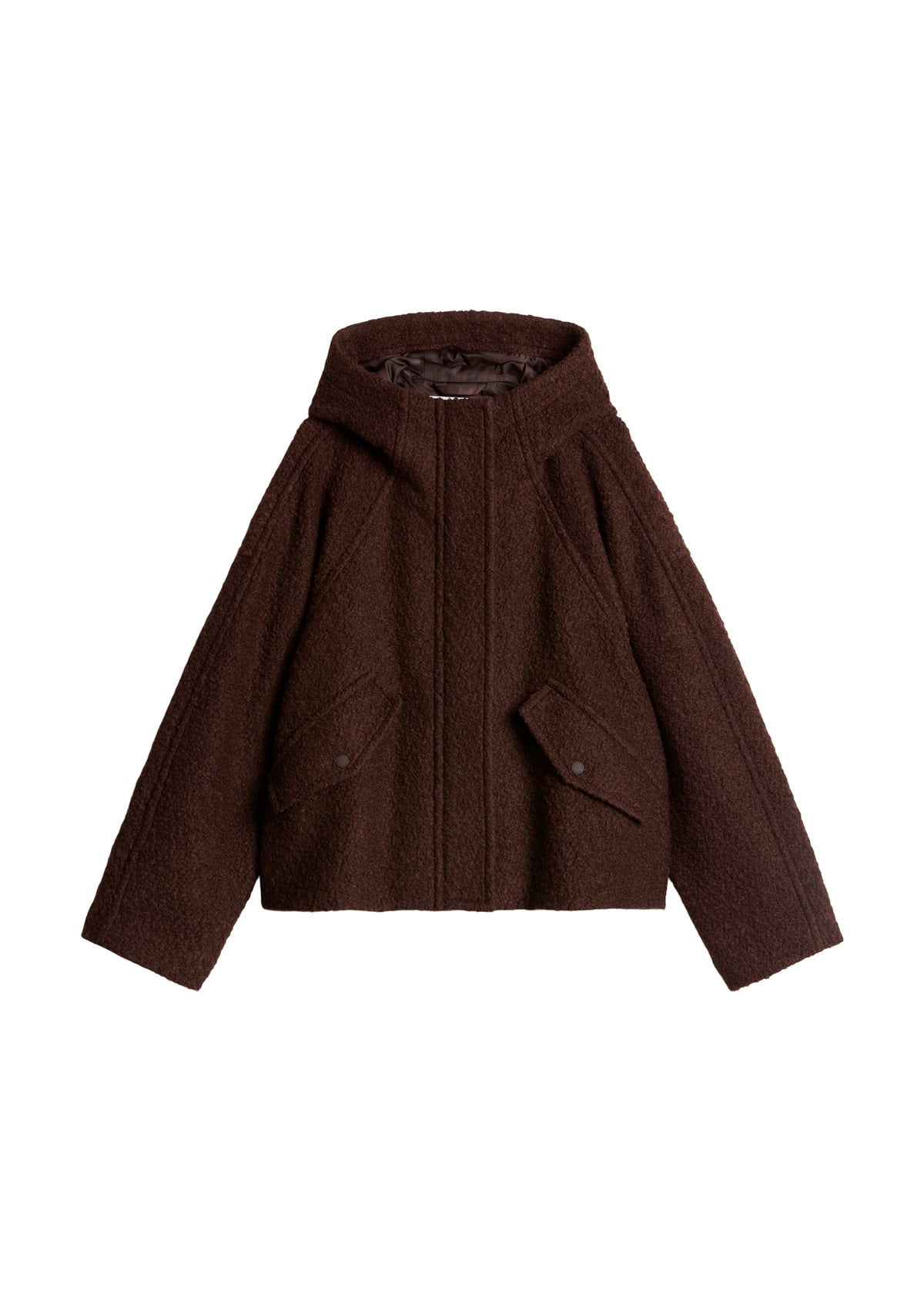 Bouclé-Kapuzenjacke regular