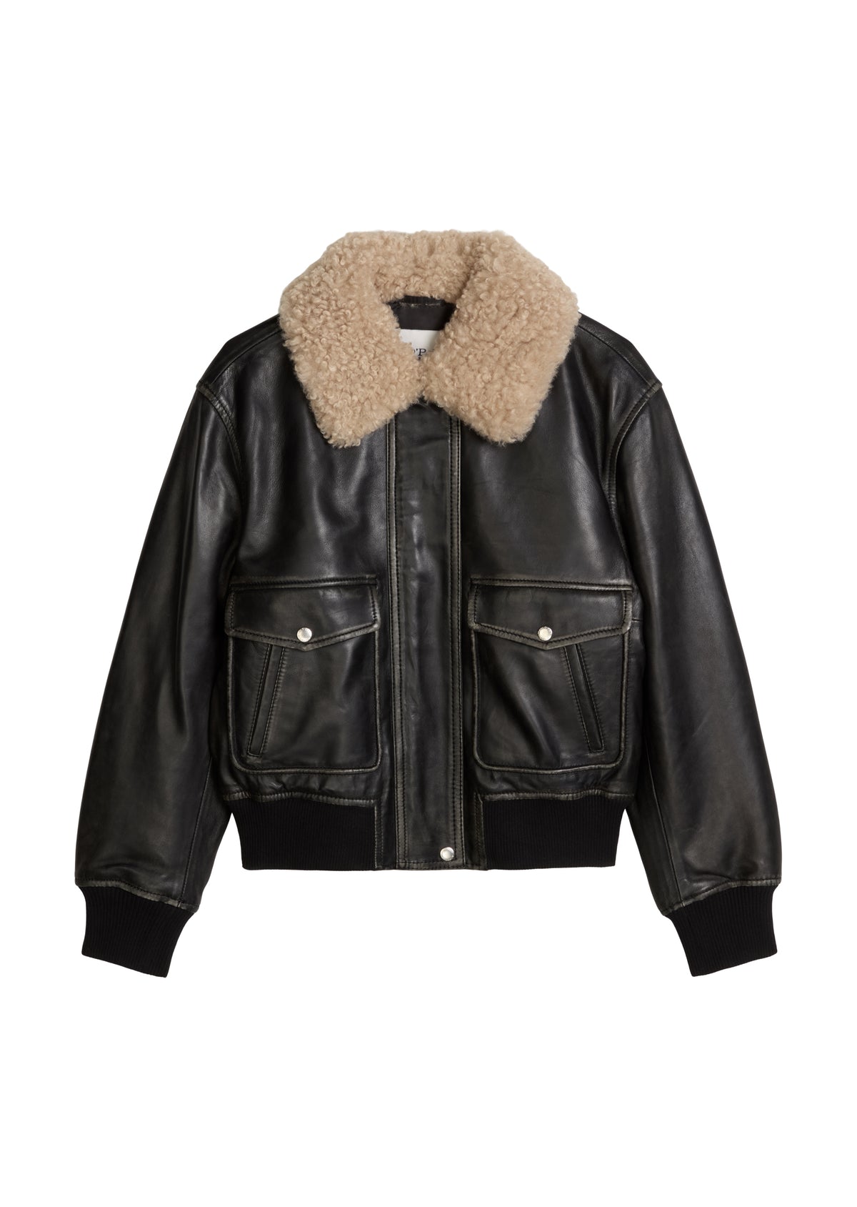 Lederjacke im Aviator-Stil regular