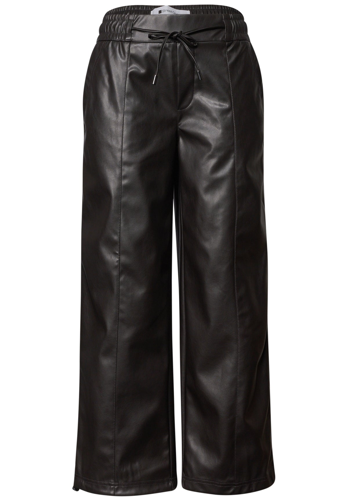 Straight Leg Hose in Leder-Optik
