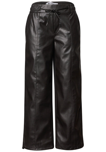 Straight Leg Hose in Leder-Optik