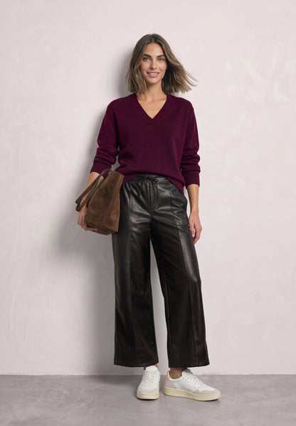 Straight Leg Hose in Leder-Optik