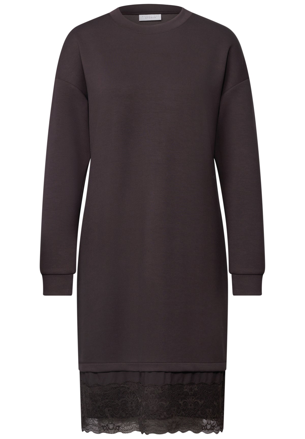 Minikleid mit Spitzendetail am Saum