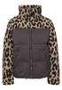 Steppjacke mit Teddy-Details und Leo-Muster