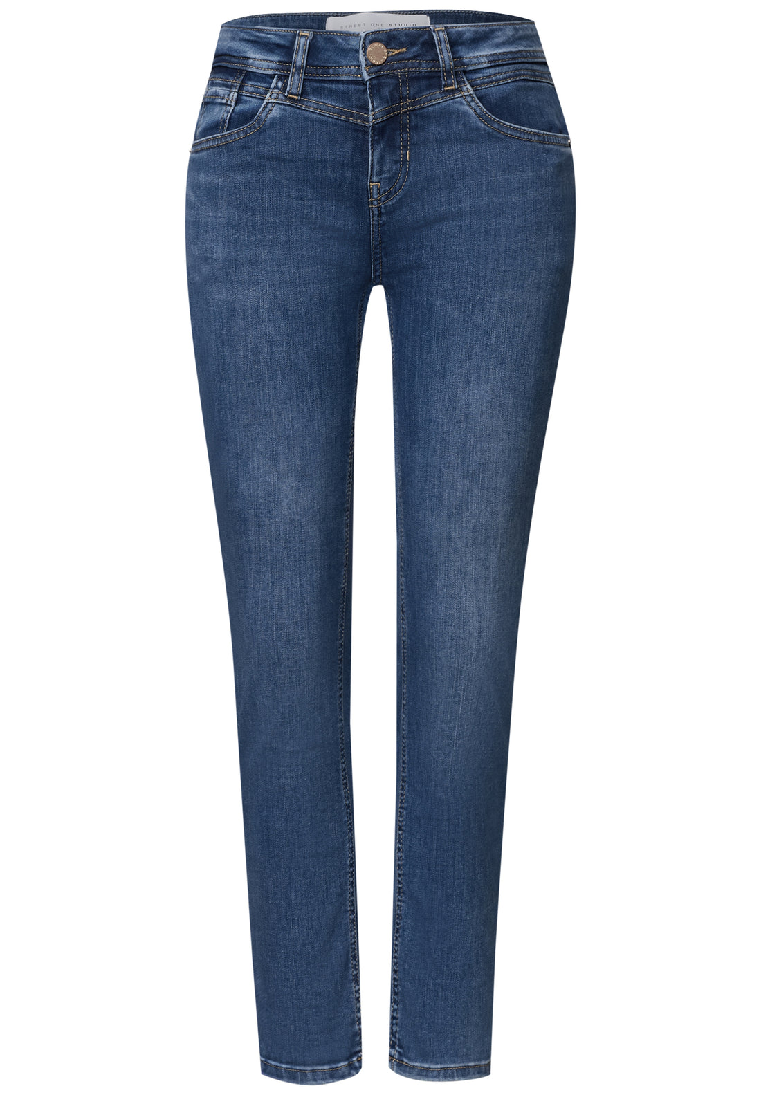 Mid Waist Slim Leg Jeans im Casual Fit
