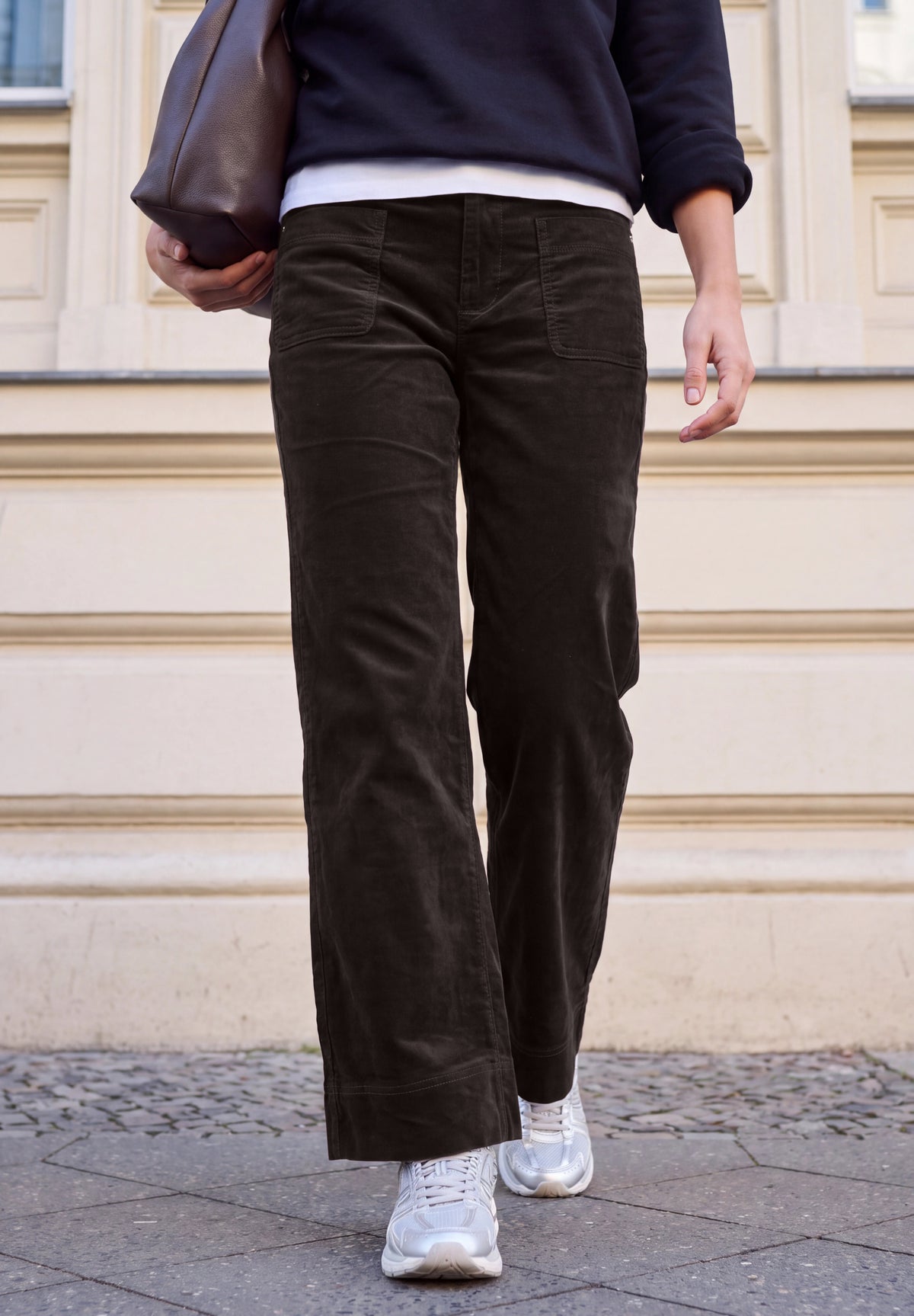 Mid Waist Wide Leg Hose im Casual Fit