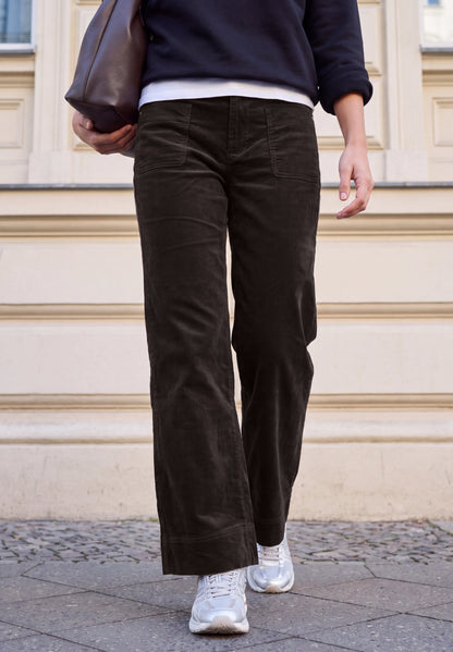 Mid Waist Wide Leg Hose im Casual Fit