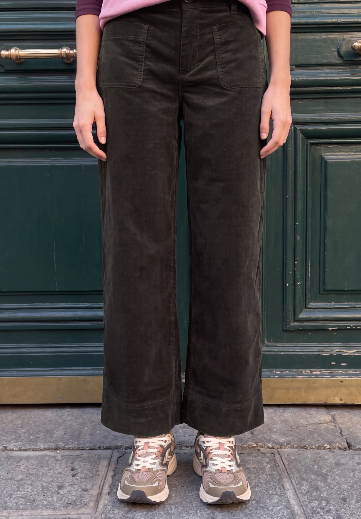 Mid Waist Wide Leg Hose im Casual Fit