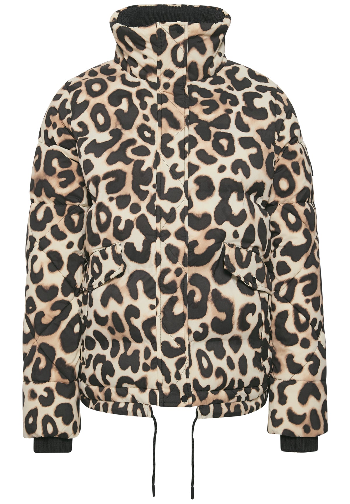 Steppjacke mit Stehkragen und Tunnelzug