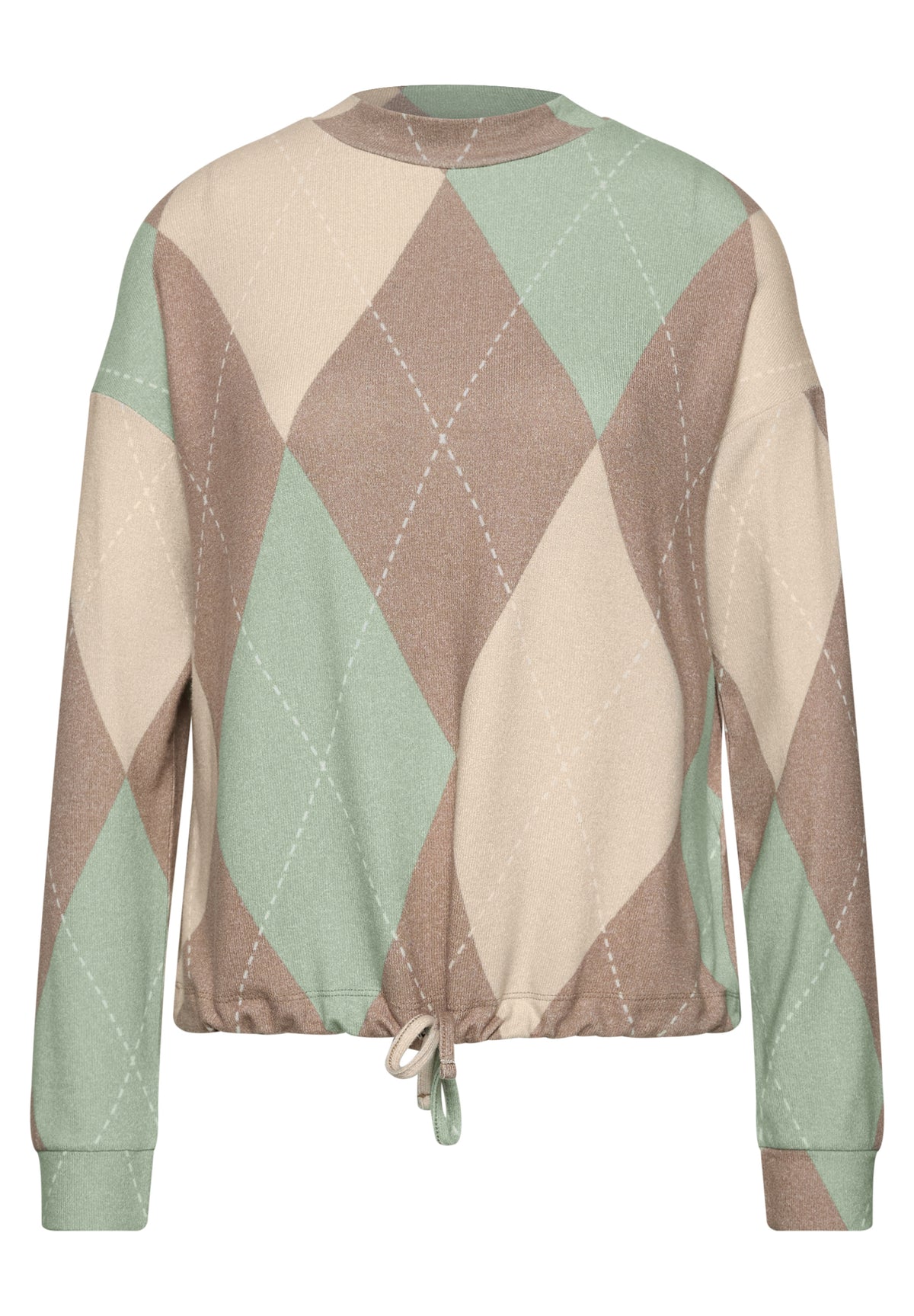 Langarm Shirt mit Turtle Neck und Muster