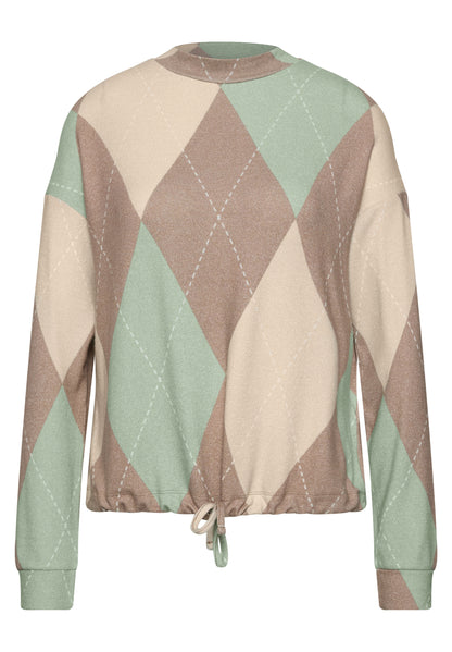 Langarm Shirt mit Turtle Neck und Muster