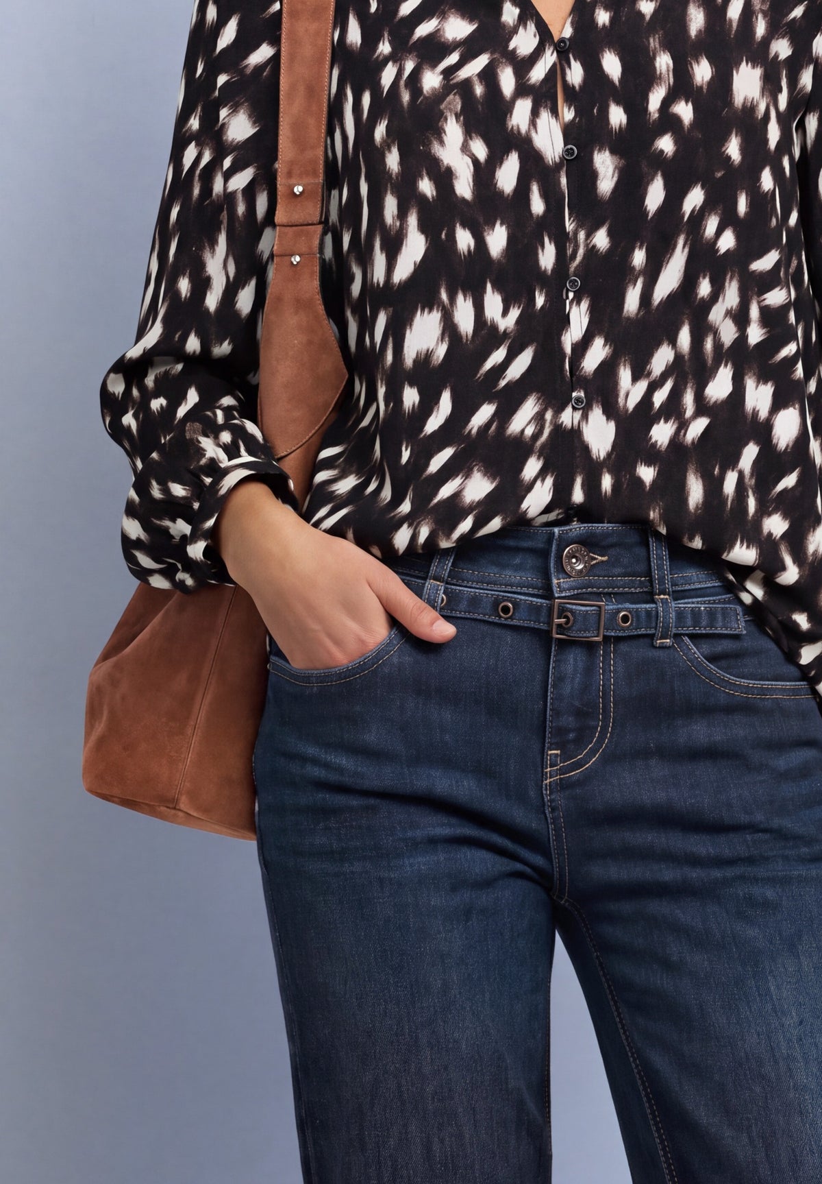 Straight Leg Jeans mit Gürtel
