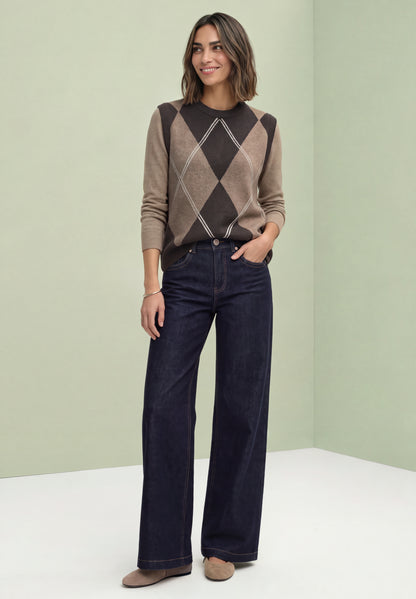 Pullunder mit Rundhals und Argyle-Muster