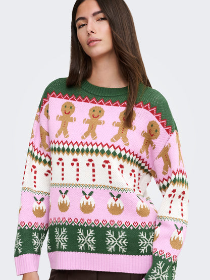 ONLXMAS HO LS O-NECK KNT